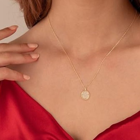 Neiman Marcus 14k Gold Plated Hamza Hand Necklace - Picture 3 of 4